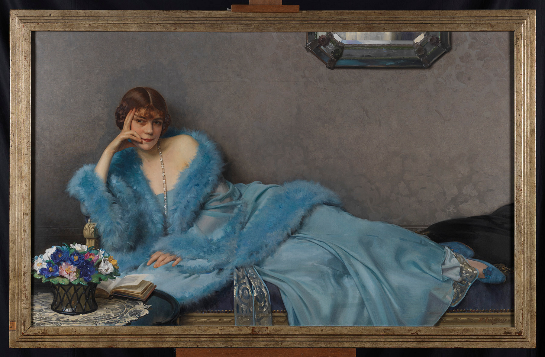 image tableau Denis Etcheverry 1903 Rêverie di t la dame en bleux