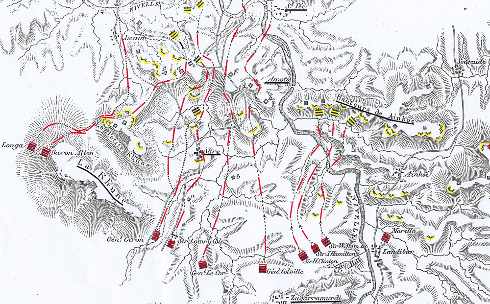 Plan de ma Bataille de la Nivelle en 1813